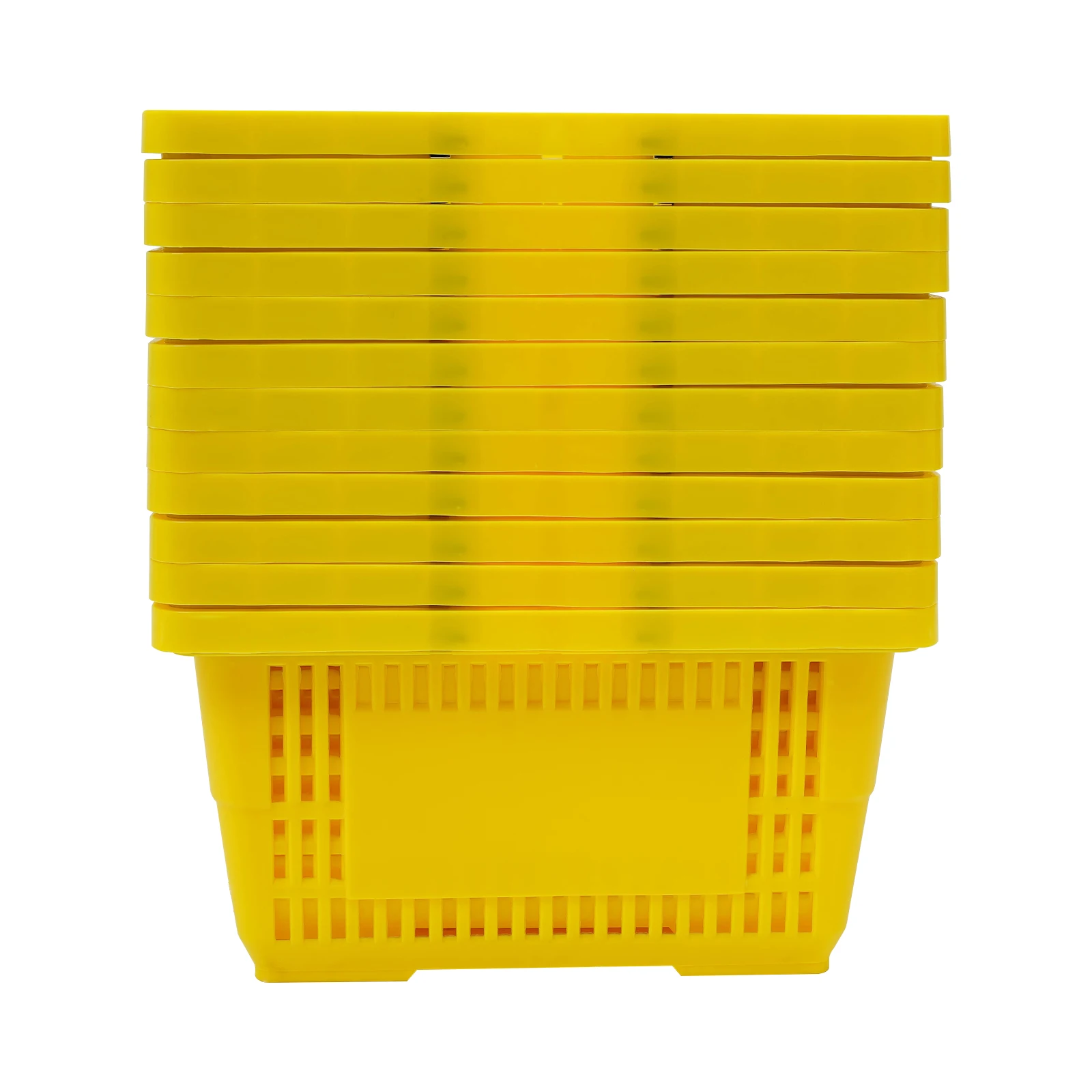 

12 Pcs Shopping Baskets, 28 L Plastic Shopping Baskets with Handles, Store Baskets Retail Baskets with Handles for Carrying