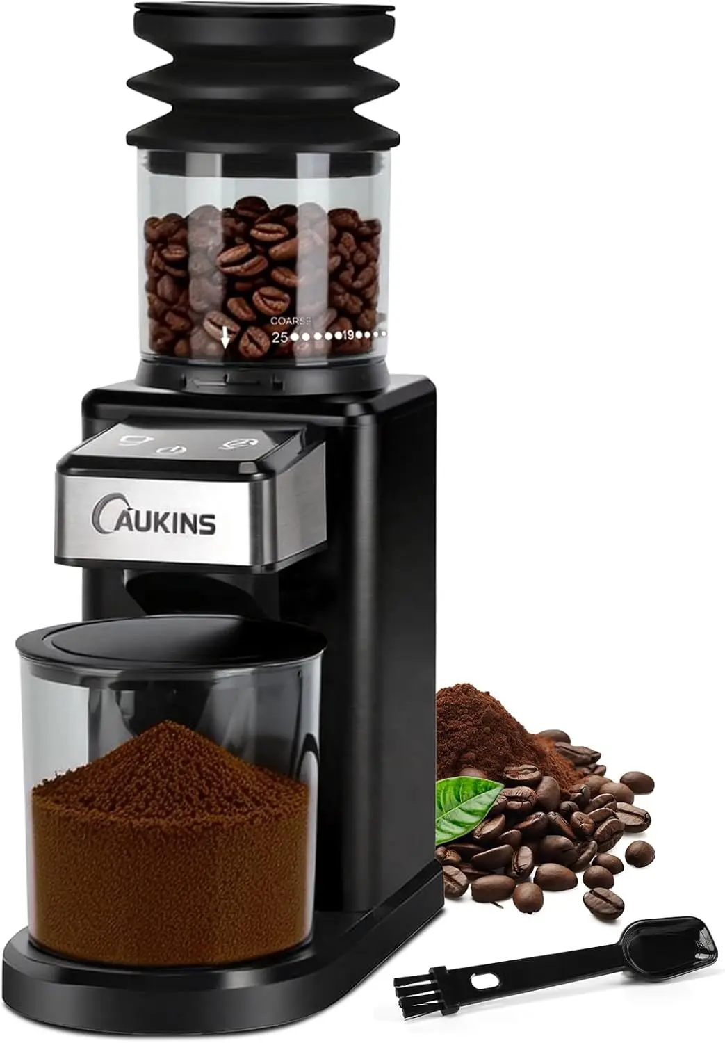 Electric Coffee Grinder for Home & Office: Automatic Conical Burr Coffee Grinder wtih 25 Precision Grind Settings - 120g