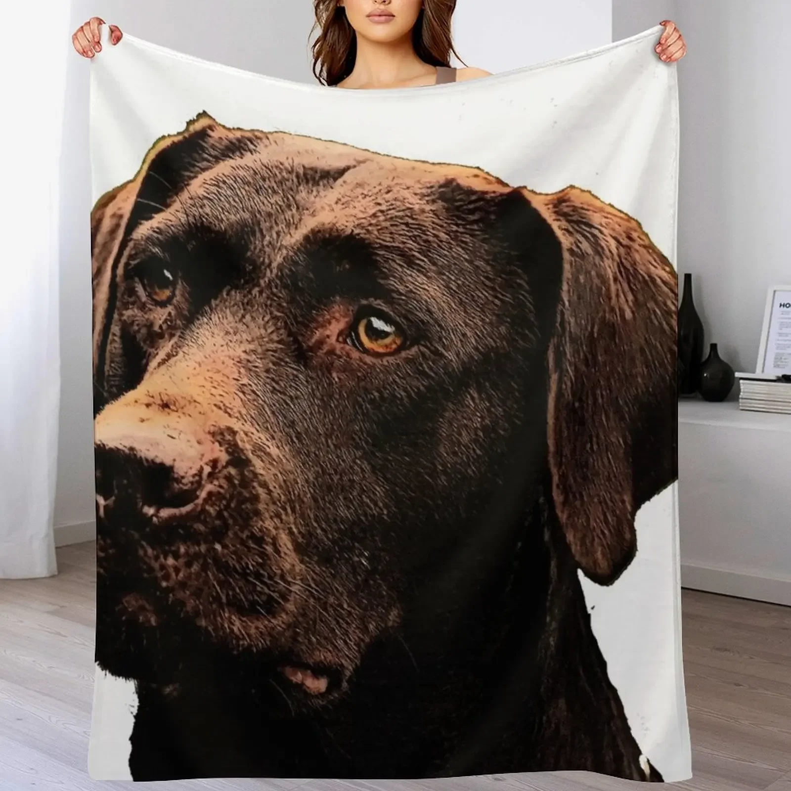 

Chocolate Lab Throw Blanket Large Vintage Furrys Luxury Throw Blankets