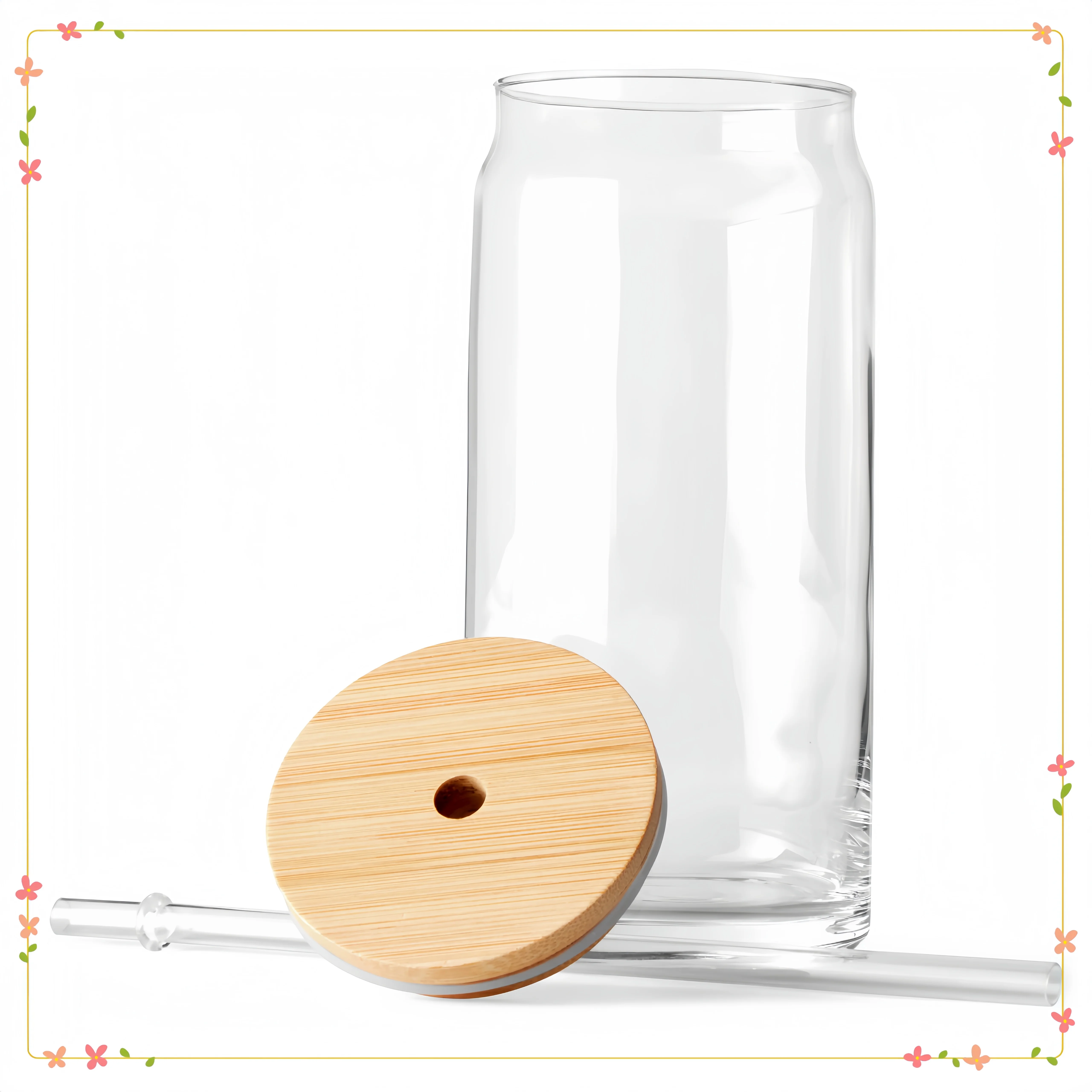 

Can Style Glass Cups 3x4-Pack, Includes Lids and Straws for On-the-Go, Dishwasher Safe and Shatter Resistant