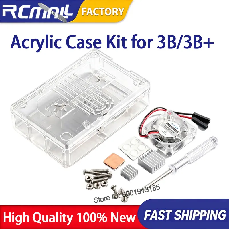 3B/3B+ Smart Board Protective Clear ABS Case Enclosure Shell Fan Kit Compatible with Raspberry Pi Industrial Automation Setup