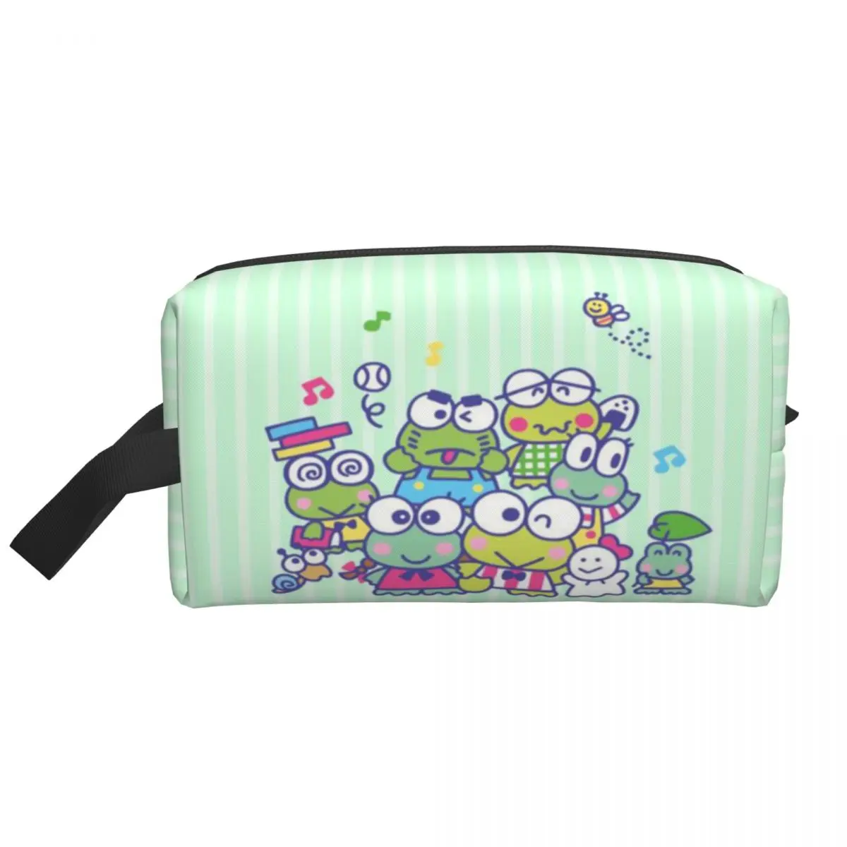 

Дорожная сумка для туалетных принадлежностей Keroppi на заказ, Kawaii, косметический органайзер для макияжа, женский чехол для хранения красоты, Dopp Kit Case