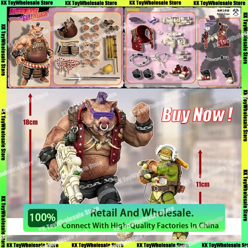 Rage Toys Samurai Force Tmnt Turtles Wave 4 Gullinbursti Boss Cyberpunk Rave Accessories Kit Anime Action Figure Model Gifts Toy