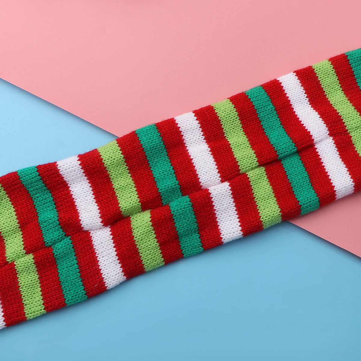 

Christmas Pet Scarf for Small Large Dogs Xmas Puppy Decorations Soft Stripe Pattern Festive Costume Doggie Necktie