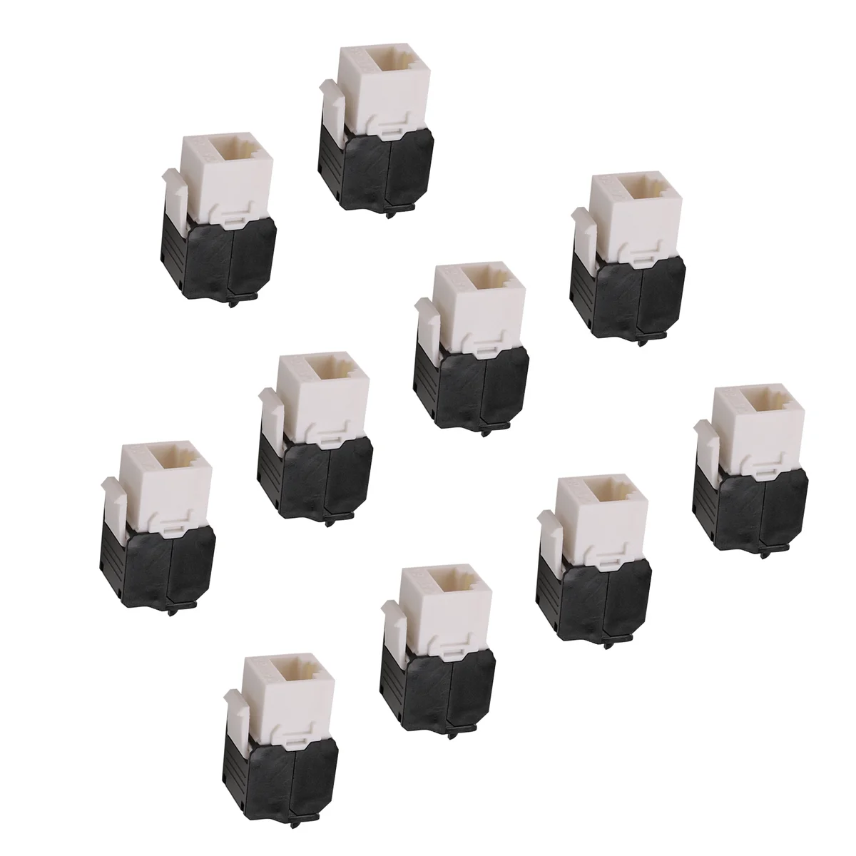 N99R 10-Pack Cat6A RJ45 Keystone Jack - Cat6 Compatible -180 Degree Toolless -Ethernet Wall Jack -Cat6A Network Coupler