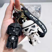 Movie Star Wars Keychain Darth Vader Imperial Stormtrooper Yoda Baby Doll Keyrings Key Holder for Boys Gifts