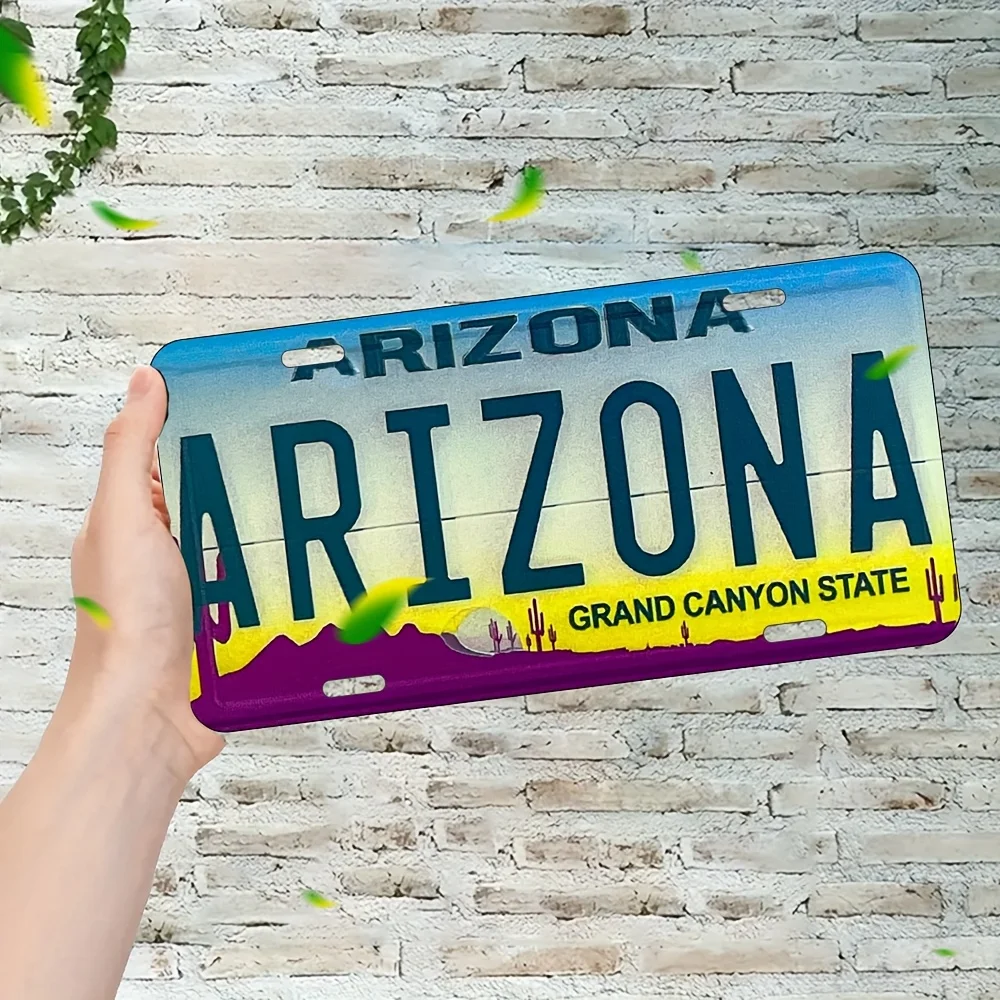 لافتة معدنية بعلم أريزونا - ديكور حائط من الألومنيوم، مقاوم للماء والغبار، للمنزل والمكتب والبار والاستخدام الداخلي/الخارجي، للاستخدام الداخلي والخارجي