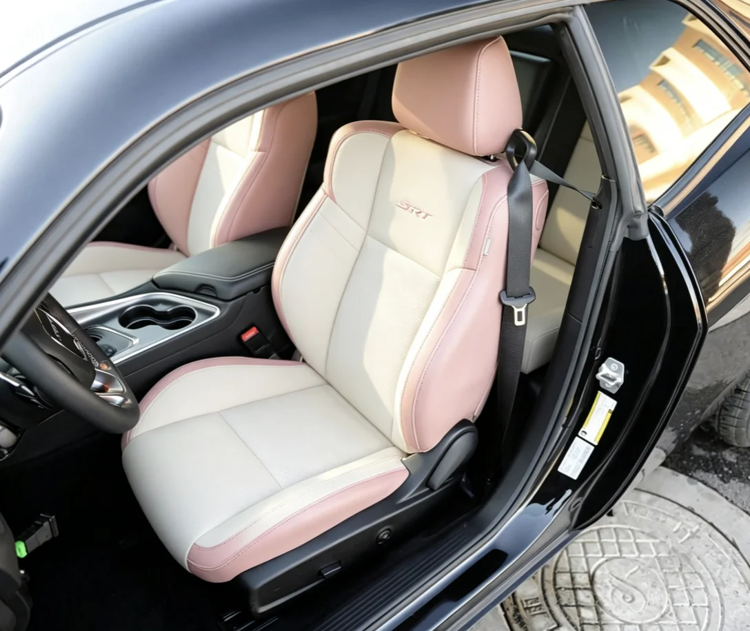 Für Dodge Challenger 2015 Maßgefertigte Autositzbezüge Luxuriöses Nappaleder 100% Passgenau Innenraumzubehör 360 ° Vollständige Abdeckung – Detail 7