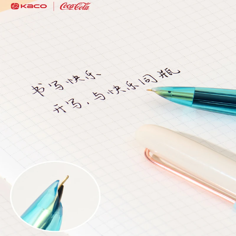 قلم حبر كاكو كولا كلاسيكي شفاف، جسم ملون متخصص في ممارسة الكتابة، مستلزمات مشاعر العلامة التجارية