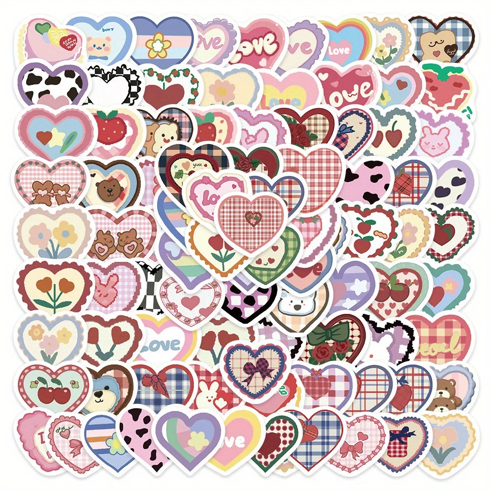 

100PCS Love Aesthetics Cartoon Graffiti Stickers DIY Handbooks,Helmets,Creative Festival Decoration Stickers
