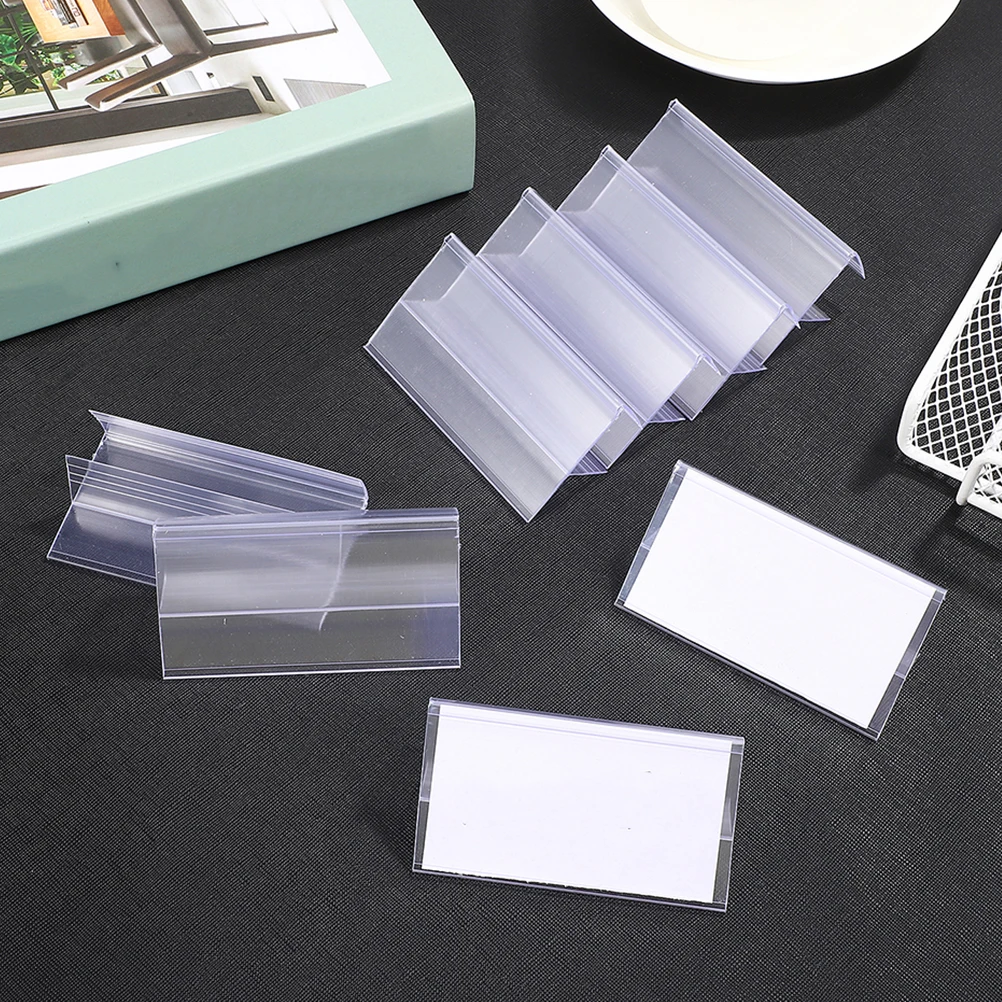 25 Buah Tempat Pajangan Label Harga Supermarket Rak Ritel Tempat Label Harga Harga Harga Strip Papan Lapisan Label Slot Kartu Transparan