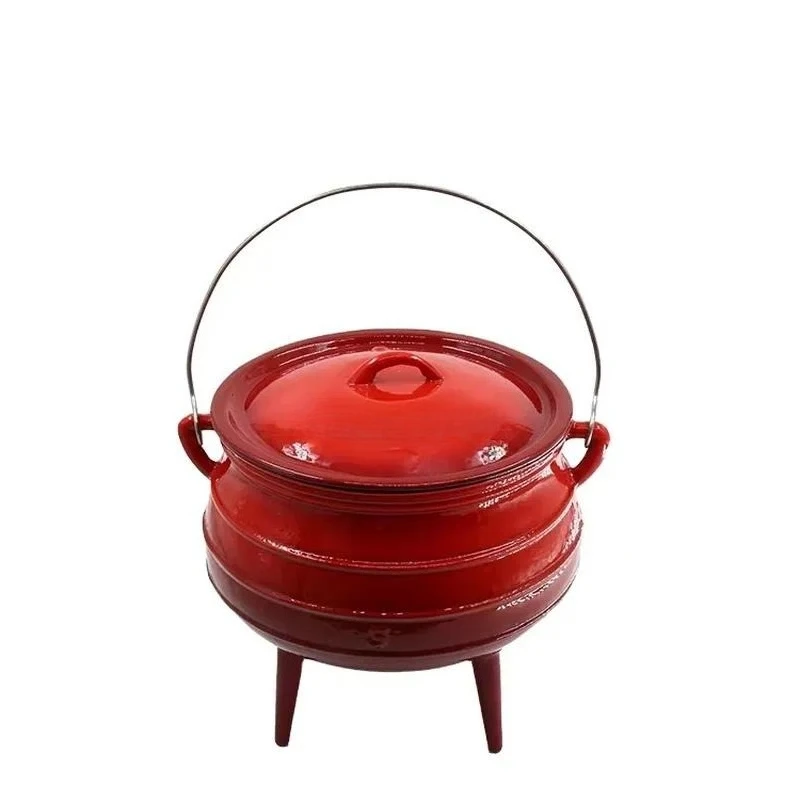 High Quality Cast Iron Hot Pot 20cm 24cm 26cm South African Style Tripod Cooking Pot for Stove