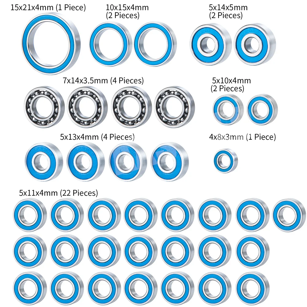 AXSPEED 38Pcs Wheel Hub Sealed Bearing Kit for Axial SCX10 III AXI03007 1/10 RC Crawler Car Truck Accessories Upgrade Parts