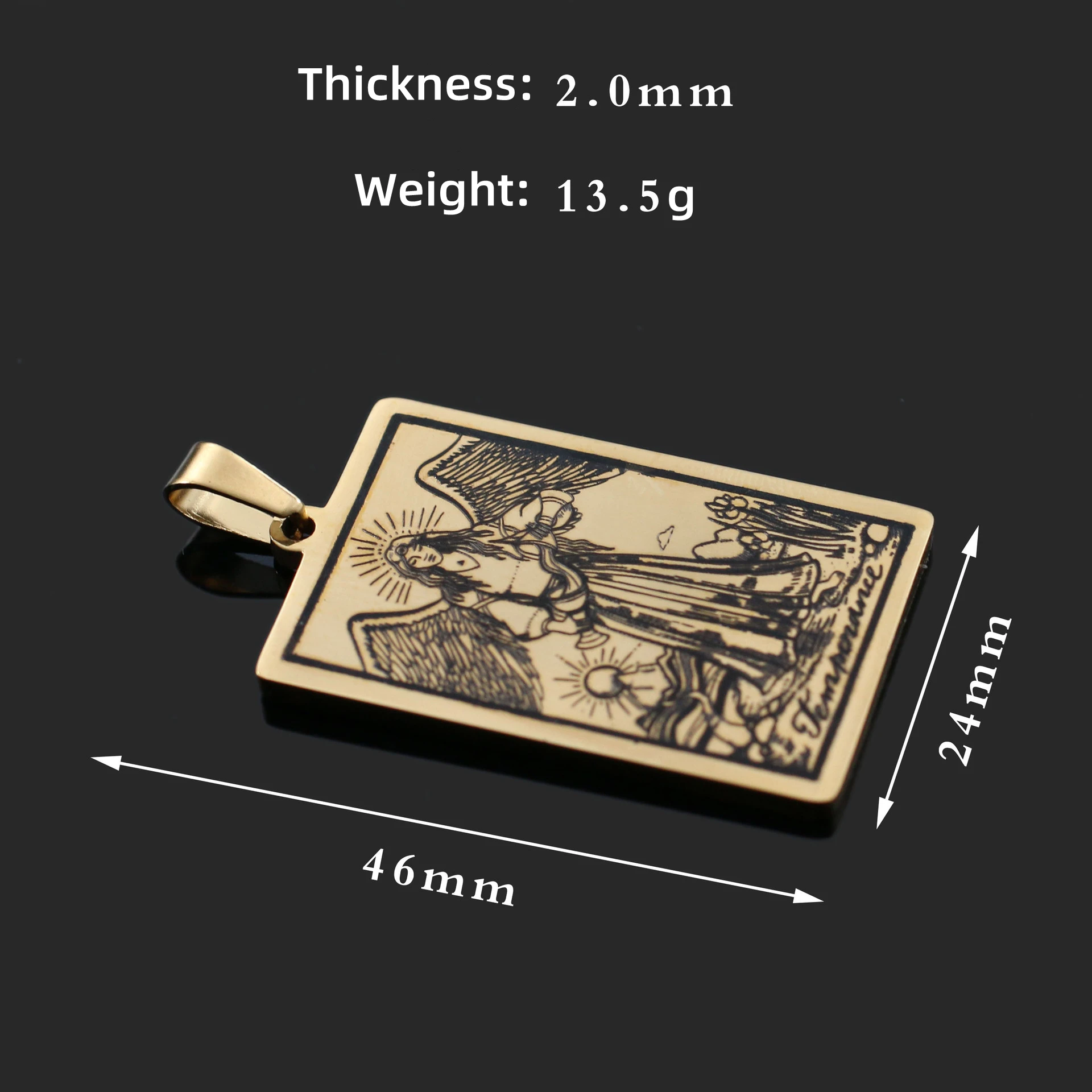 18K Gold PVD Plated Stainless Steel 22 Tarot Card Charms Pendant For Making Men Women Necklace Pendant Diy Jewelry Accessories