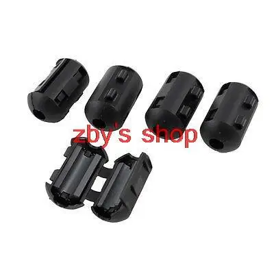 5Pcs Black 7mm Inner Dia Cord Ferrite Core Noise Suppressor Filter fit for 5-8mm cables UF70B