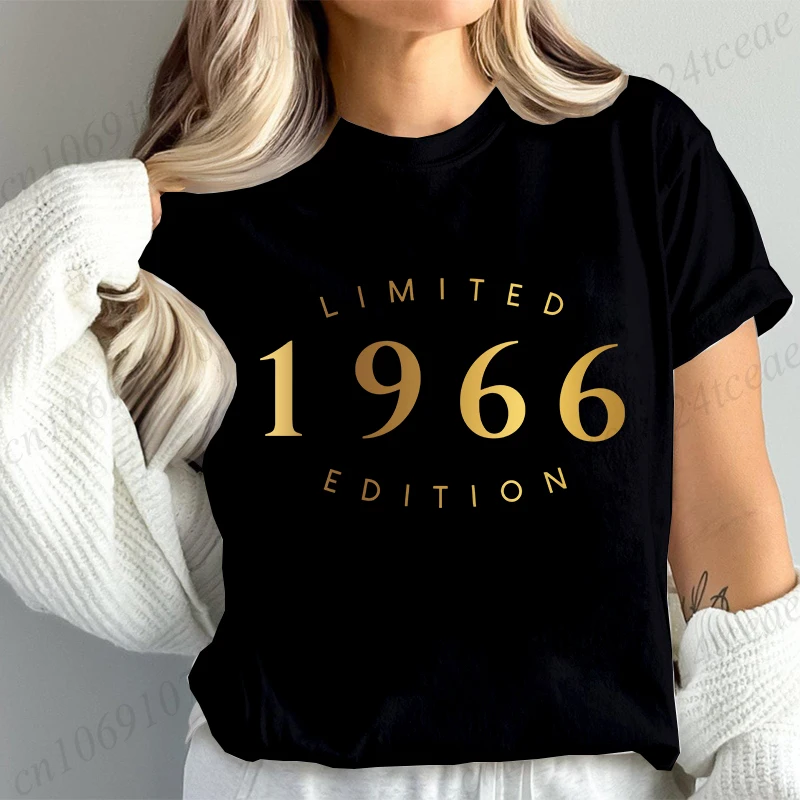Summer Fashion Women's T-shirt Limited Edition 1966 Graphic Print Vintage Est. 1966 Birthday Ladies Tee Female Shirt Top TP01