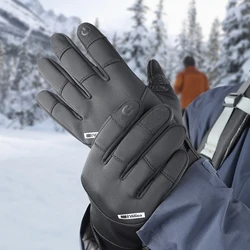 Winter New Waterproof Outdoor Ski Gloves Black Touchscreen Warm Non-Slip Cycling Gloves Snowboard Motorcycle Gloves Men