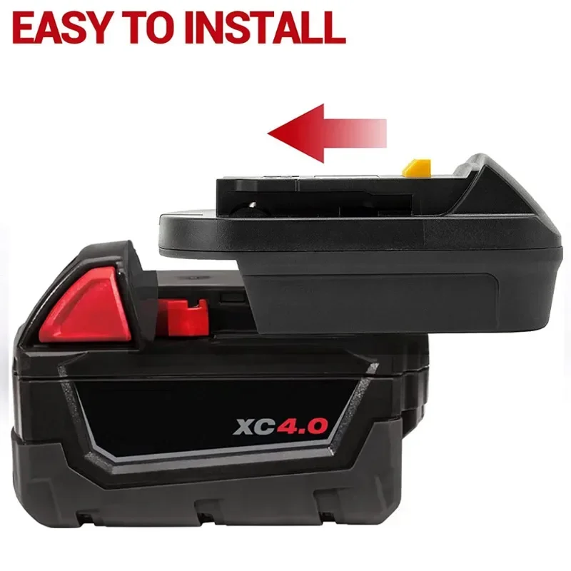 Imagem -03 - para Milwaukee 18v Bateria Converter para Dewalt 18v 20v Adaptador de Bateria Conversor Bateria Volt Fonte de Alimentação Ferramenta Adaptador Mil18dl