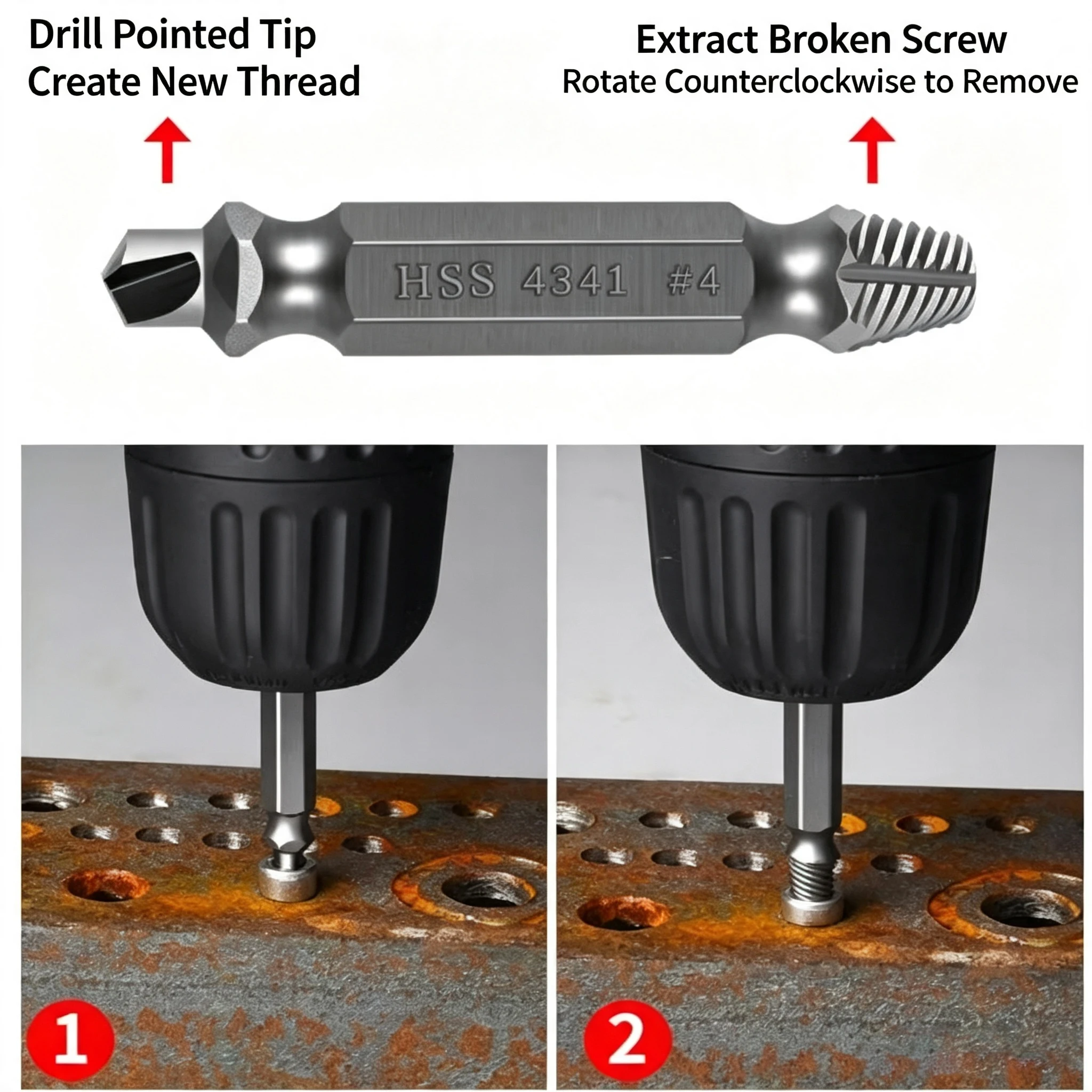 Damaged Broken Screw Extractor Drill Bit Set Stripped Broken Screw Bolt Remover Extractor Easily Take Easy Out Demolition Tools