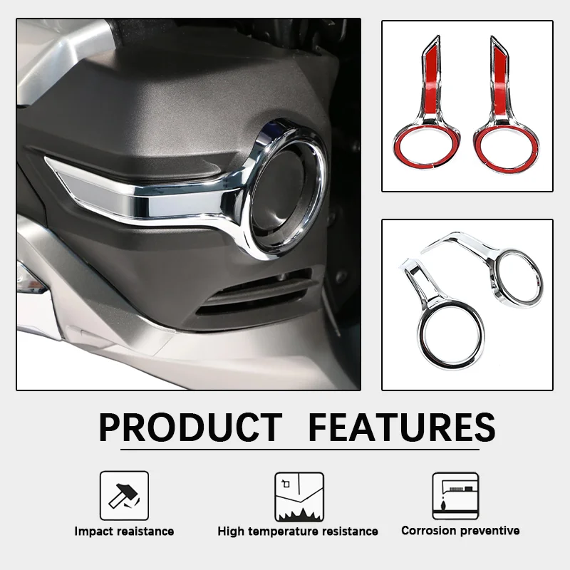 Motorcycle Accessories For Honda Goldwing Chrome Fog Light Trim Rings GL 1800 Gold Wing 1800 Tour 2018 2019 2020 2021 2022 2023