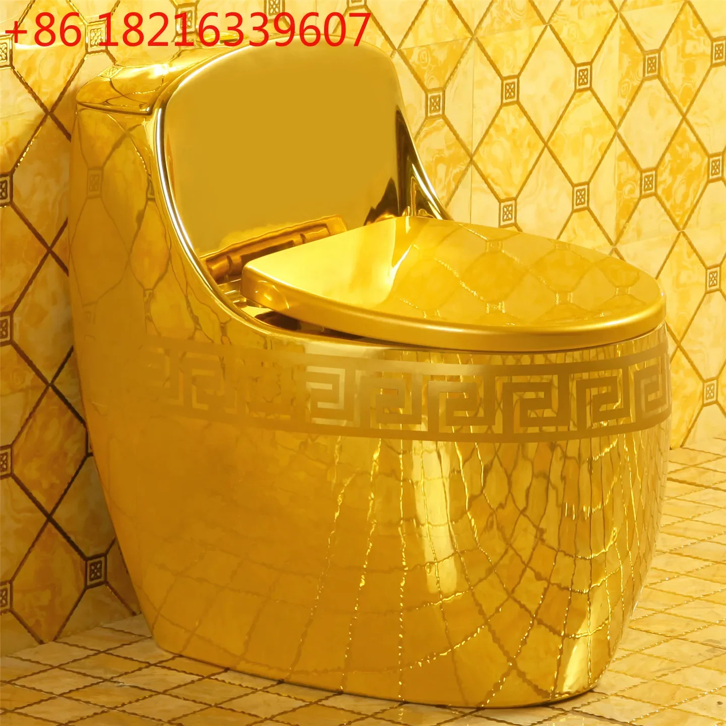 

Household egg type golden toilet modern light luxury creative color toilet siphon water saving
