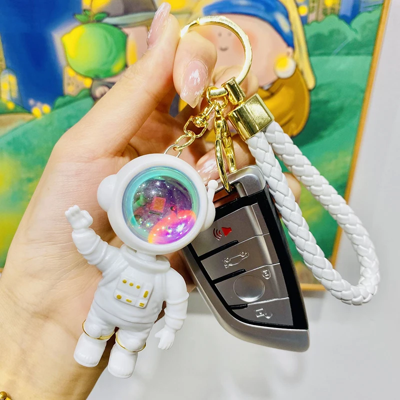 Creative Cartoon Astronaut Sunset Lamp Toy Funny Ambient Light Keychain Student Schoolbag Decoration Pendant Couple Small Gift