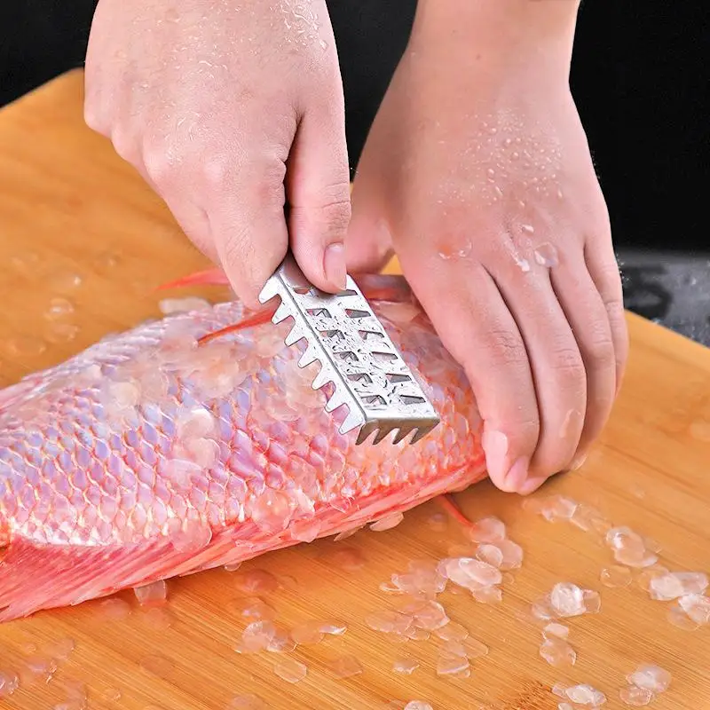 Kitchen Accessorie Stainless Fish Scales Scraping Graters Fast Remove Fish Cleaning Peeler Scraper Fish Bone Tweezers Tool Gadge