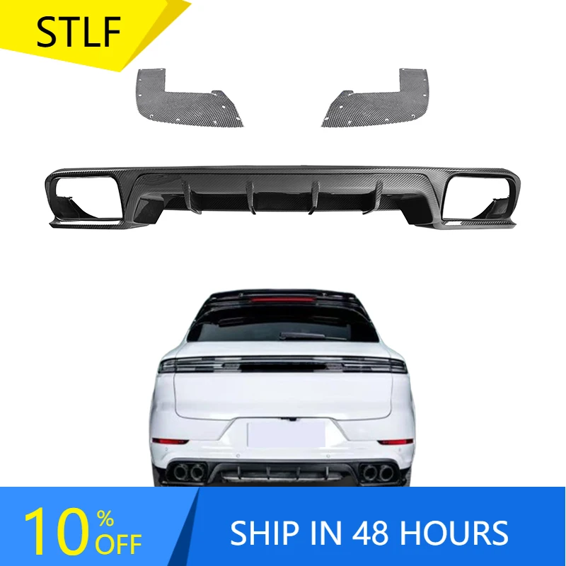 

STLFCar Modification Upgrade Rear Bumper Lip for PAG 2018-2023 Cayenne Turbo Carbon Fiber Tecat Rear Lip Guard