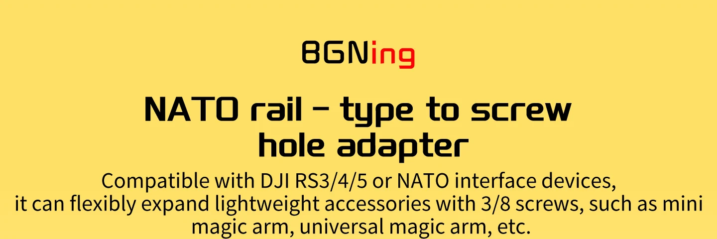 Bgning NATO-Klemme 1/4 3/8 ARRI-Positionierungshalterung für DJI Stabilisator Kamerakäfig Schnellverschluss Mikrofon Monitor Magic Arm Adapter – Detail 1