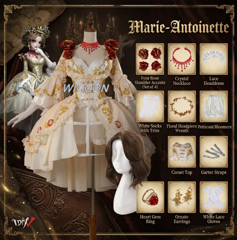 Disfraz de Halloween Identity V María Antonieta para Cosplay, Traje de Dama Roja, Banquete de Sangre, Cosplay de Banquete Rojo