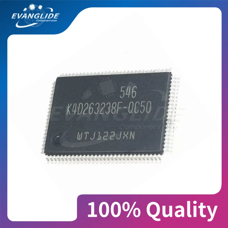 1-5 PCS  K4D263238M-QC50 K4D263238M K4D263238F-QC50 QFP Liquid crystal screen chip, liquid crystal panel storage