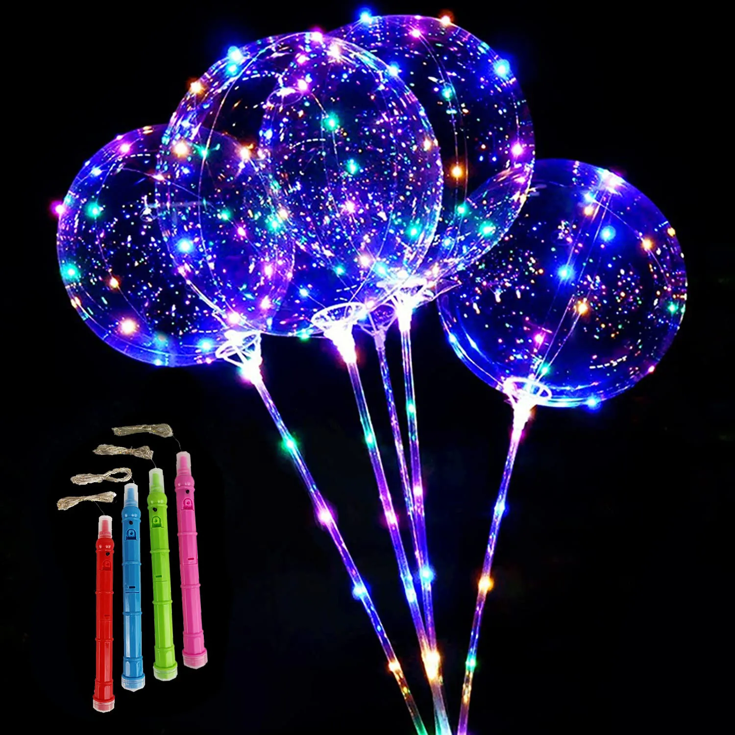 20-calowy świecący przezroczysty balon bąbelkowy LED Light Up BoBo Balloons na Baby Shower Boże Narodzenie Urodziny Party Dekoracje walentynkowe