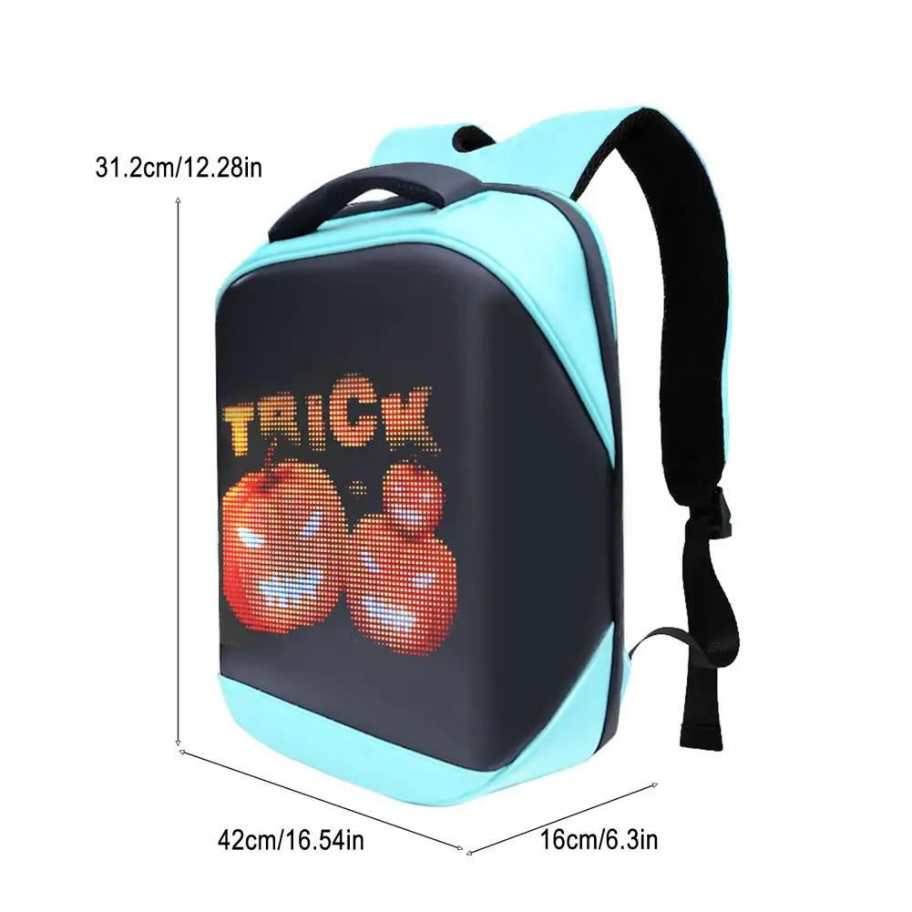 حقيبة ظهر LED قابلة للبرمجة مقاس 15.6 بوصة، حقيبة نهارية مضيئة يمكن التحكم فيها مع تقنية Bluetooth مع شاشة مخصصة للجنسين، حقيبة كمبيوتر محمول