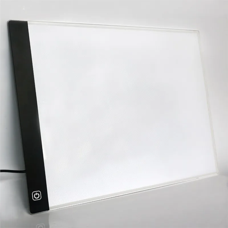 A4 Ultra-Thin Light Box LED Eye-protecting Tracing Light Pad with Scaled Panel Holder Clamp Stepless Dimness USB Cable