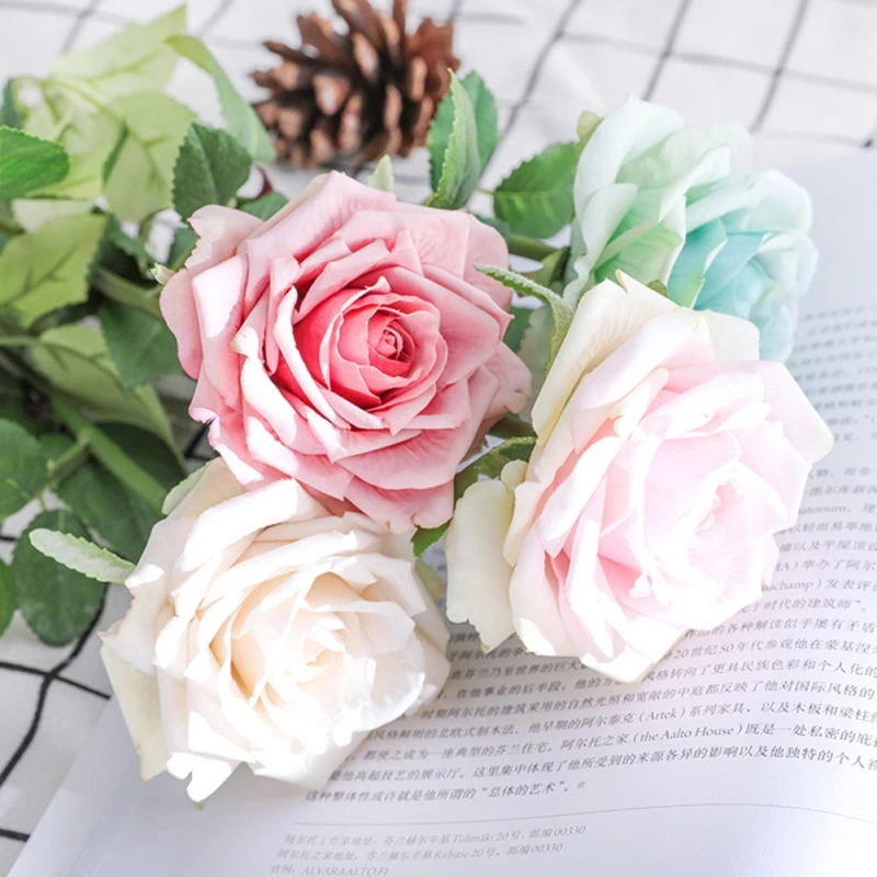 

Simulation Rose Single Romantic Rose Artificial Flower Outdoor Garden Decoration Soft Texture Realistic Texture