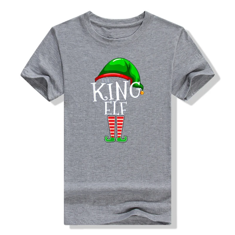 Świąteczne ubrania elfów dla całej rodziny, pasujące zestawy dla mężczyzn i kobiet, koszulka bawełniana dla mamy i taty, wzorzysta koszulka na prezent, top.