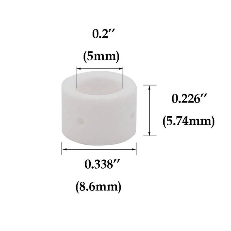 60Pcs For PT-31 JG-40 WSD-LG40 Plasma Cutter Consumables Alumina Ceramics Shield Cup 18204 & Gas Ring 18785