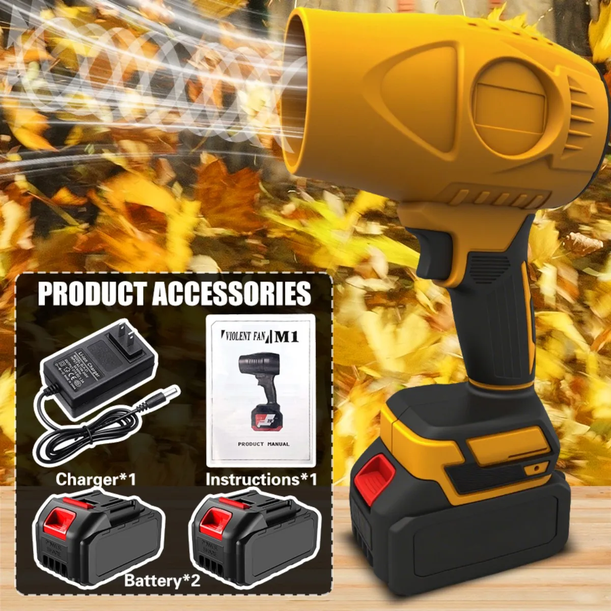 

Battery-powered Cordless Hair Dryer With Fast Charger. High-power Airflow Suitable for Car Interior Dust Removal, Engine Compart