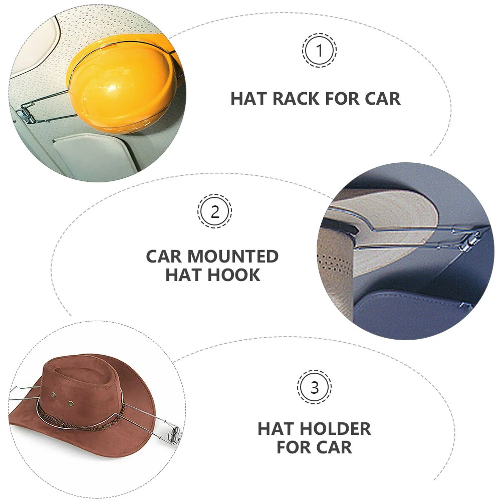 2 Pcs Car Cap Hat Holder Man Baby Hooey Hats for Men Rack Stand Steel Western Accessories