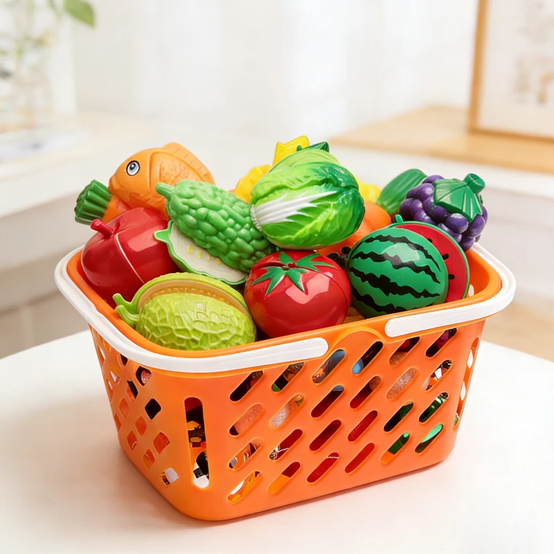 Fun Vegetable Cutting Food, Fruit and Vegetable Toys, Play House Sets, Early Basic Skill Development, as Holiday Gifts
