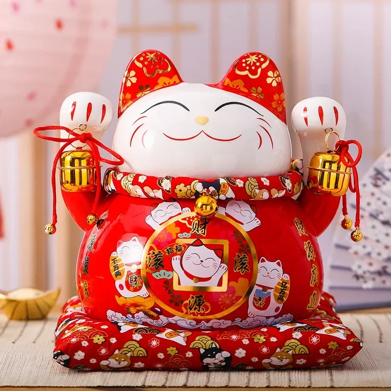 

Копилка Lucky Cats, Витрина кассира, Креативные украшения, Высокое качество изготовления, Большая вместимость, Керамический японский стиль, Домашний декор