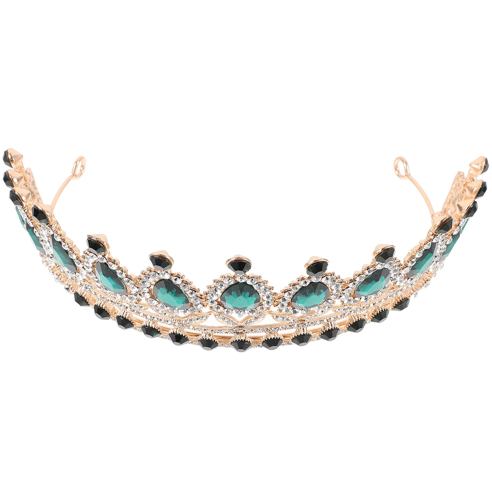 Alloy Baroque Rhinestone Crown Bridal Headband Wedding Birthday Prom Party Hair Accessory Wedding Crown for Bride