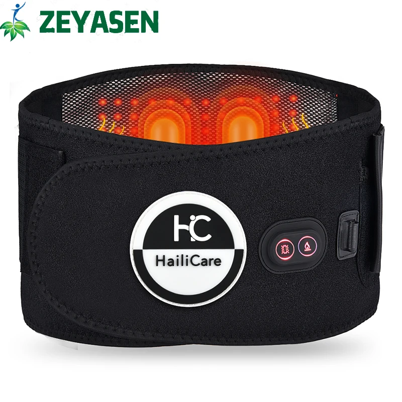 Electric Far Infrared Heated Massage Belt Decompression Lumbar Waist Spine Vibration Physiotherapy Pain Relief Posture Corrector