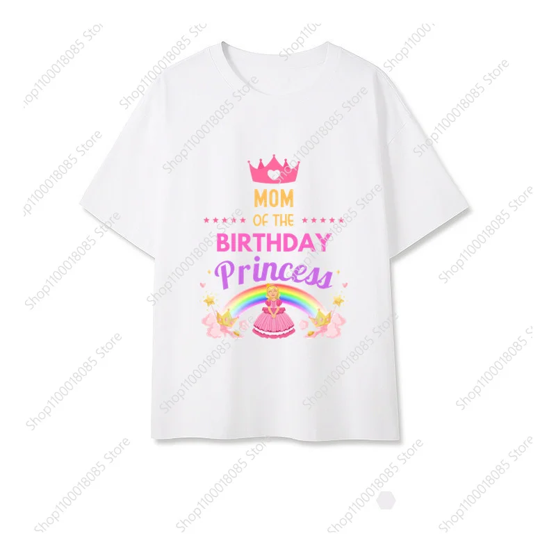 Family Matching Girl Birthday Princess T Shirts Personalized Number Daddy Mommy Girls Outfits Birthday Party My Kids Shirt