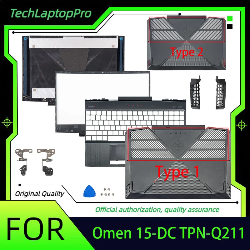 Laptop Frames Replace Cover New For OMEN 15-DC TPN-Q211 15-dc1055TX 15-DC1060TX LCD Back Cover Front Bezel Palmrest Bottom Case