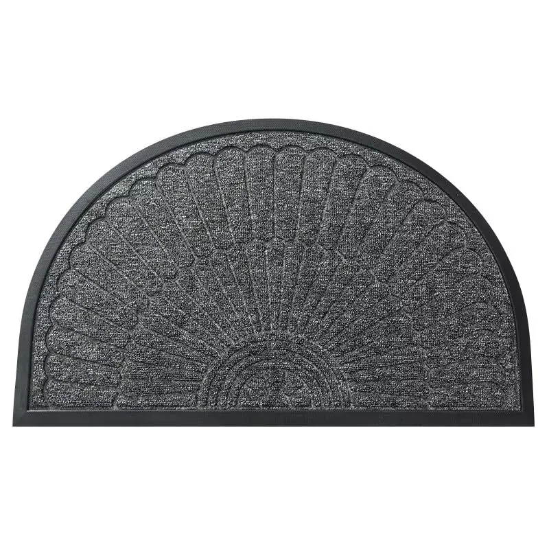 Rubber Scrape Door Mats Outdoor Indoor Semicircle Dirt Trapper Mat Non Slip Doormat for Entrance Home Carpet Floor Mat Entry Rug
