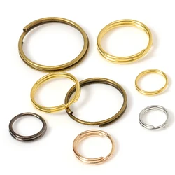200 Uds llaveros anillos abiertos saltar anillos divididos bucles dobles círculo llavero titular conectores para fabricación de joyería DIY al por mayor
