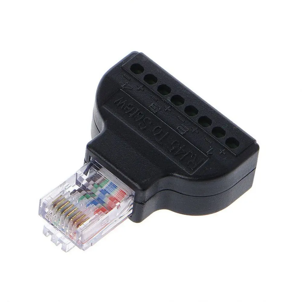 with Screwdriver Adapter CCTV Kit Screw Adapter Converter Terminal Adaptors Ethernet Adapter RJ45 Male To 8 Pin Screw Terminal