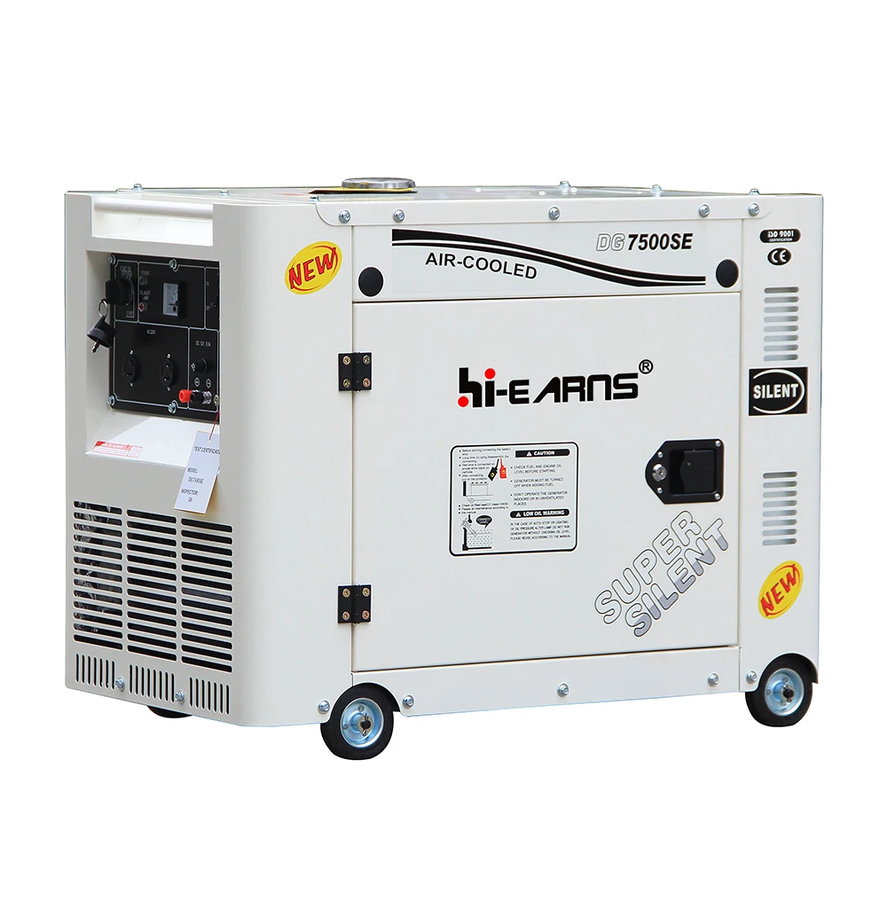 6kw air cooled side panel die·sel generators portable 188FA with One-click stop button