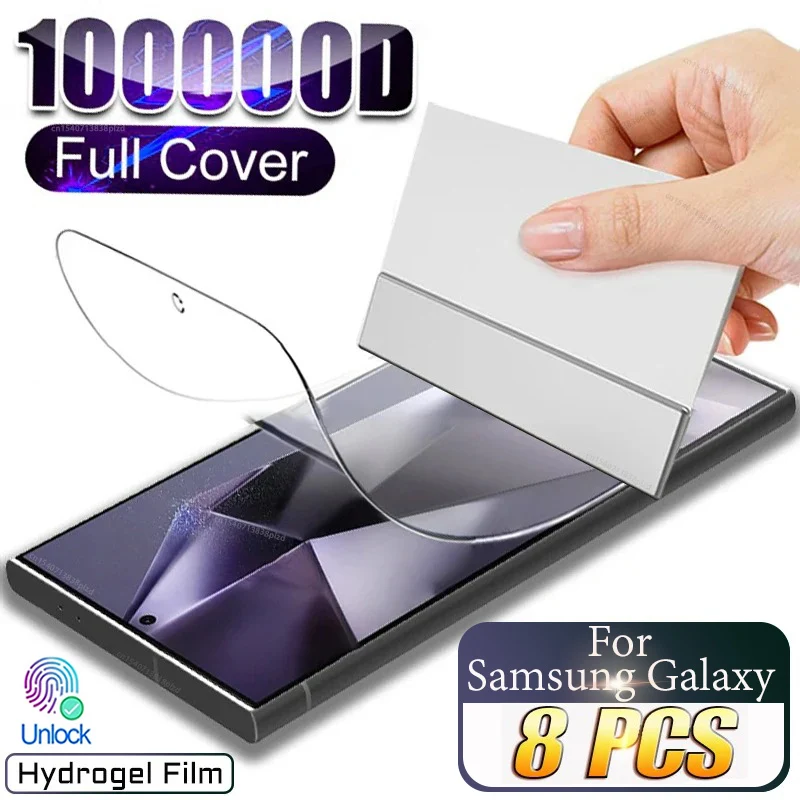 8Pcs For Samsung Galaxy S25 Ultra 5G HD Hydrogel Film Case Friendly samsung S25 S24 Plus Ultra funda Screen Protector s25 ultra